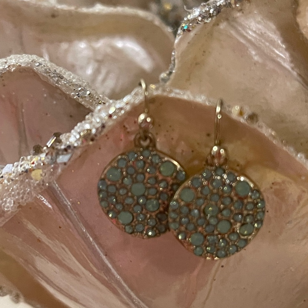 Elegant Gold and Green Dangle Earrings